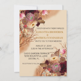 Invitación Encantado Boda de Flores de Fario Boho Wildflower