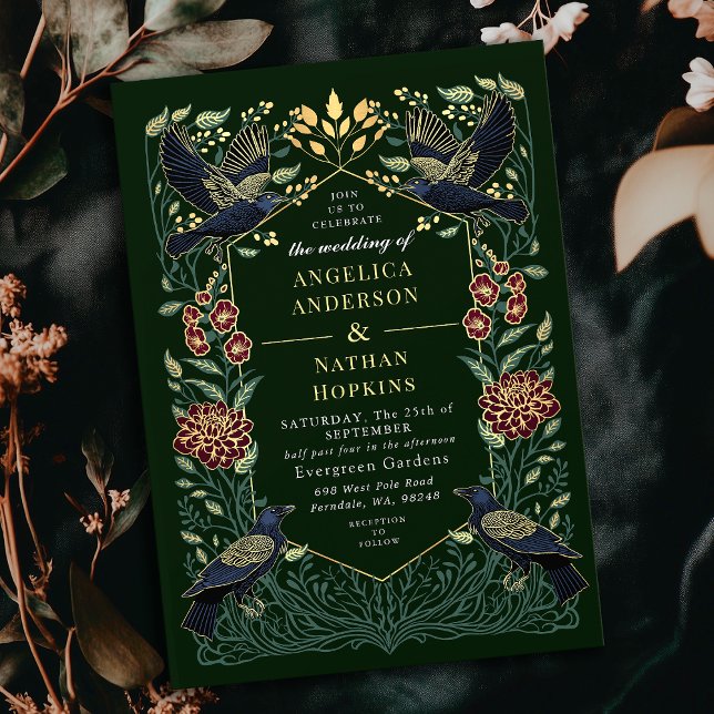 Invitación Encantado Boda de Snapdragon de Raven Gótico (Subido por el creador)