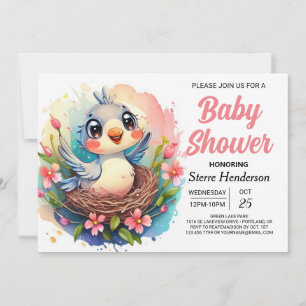 Invitación Encantado Boho Woodland Bird Baby Shower