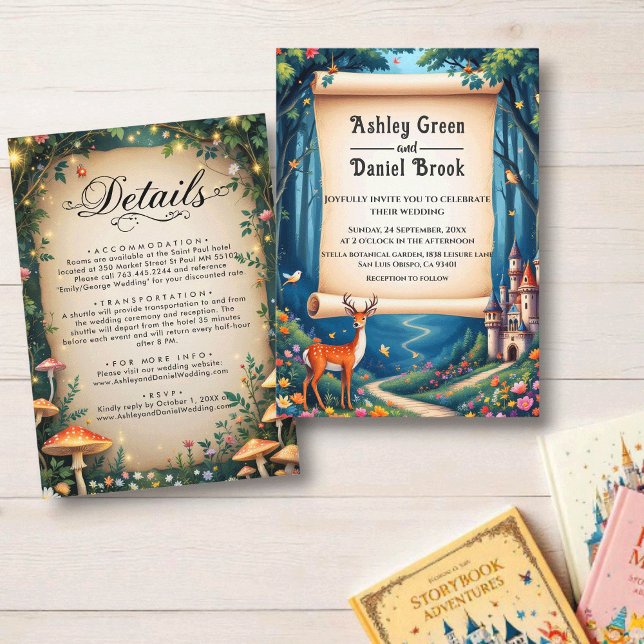 Invitación Encantado Bosque Woodland Castle Fairytale Boda (Subido por el creador)