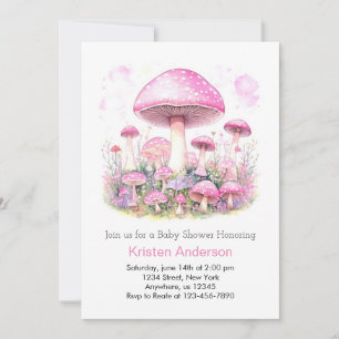 Invitación Encantado Chica rosado de sueño forestal Baby Show
