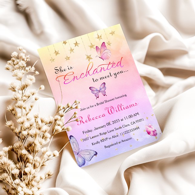 Invitación Encantado De Conocer A La Ducha Bridal De Mariposa (Subido por el creador)