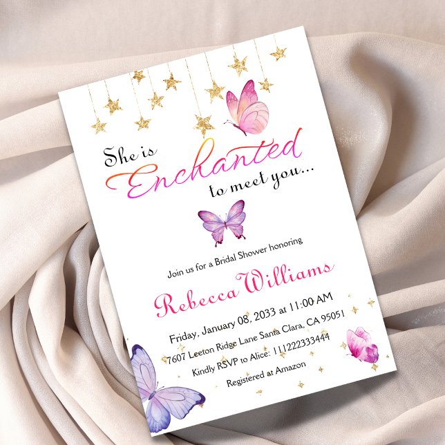 Invitación Encantado De Conocer La Ducha Bridal De Mariposa M (Subido por el creador)