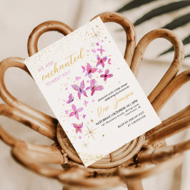 Invitación Encantado de Conocerte Ducha de Bebé Mariposa