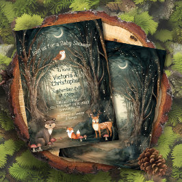 Invitación Encantado Forest Baby Shower Twinkle Lights