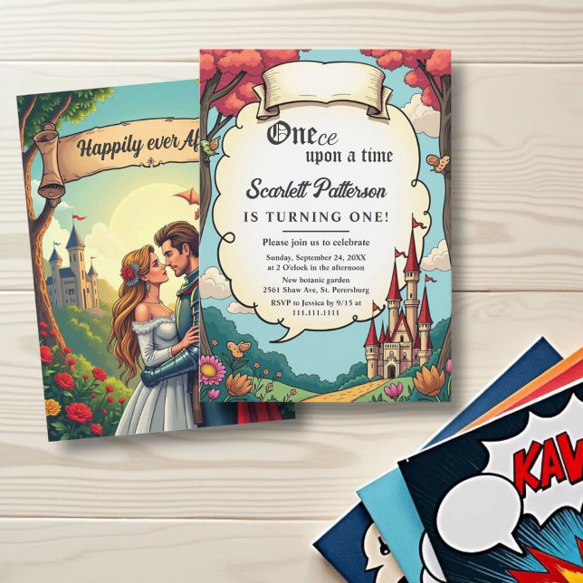 Invitación Encantado Forest Castle Fairytale 1er cumpleaños (Subido por el creador)