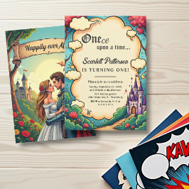 Invitación Encantado Forest Castle Fairytale 1er cumpleaños
