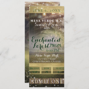 Invitación Encantado Forest String Lights Prom VIP Ticket