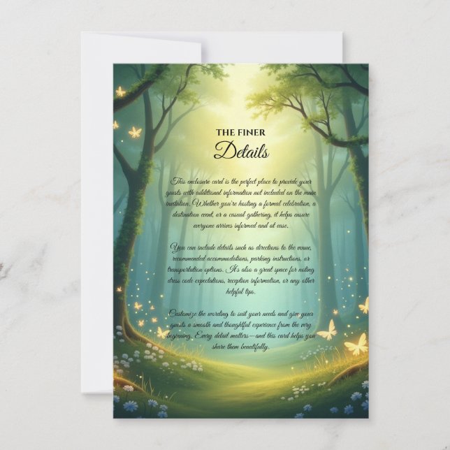 Invitación Encantado Grove de Verano Sunlit (Anverso)