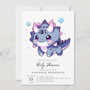 Invitación Encantado Happy Dinosaur Baby Shower