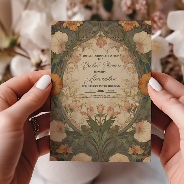 Invitación Encantado jardín Art Nouveau ducha de novia (Subido por el creador)