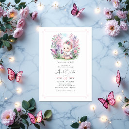 Invitación Encantado Jardín Flutter Love Baby Shower