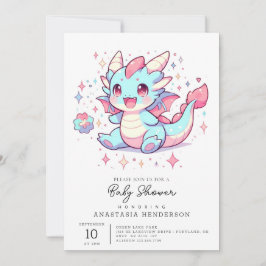 Invitación Encantado Majestic Dragon Baby Shower