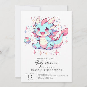 Invitación Encantado Majestic Dragon Baby Shower