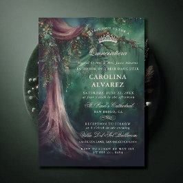 Invitación Encantado Velo Forestal Fairytale Iglesia Quinceañ