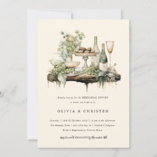 Invitación Encantado Watercolor Bosque Boho Ensayo Cena