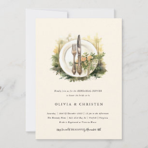 Invitación Encantado Watercolor Bosque Boho Ensayo Cena