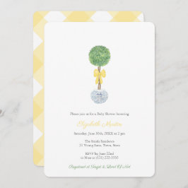 Invitación Encantador Baby Shower amarillo y verde Hamptons