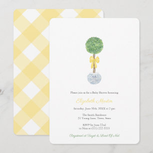 Invitación Encantador Baby Shower amarillo y verde Hamptons