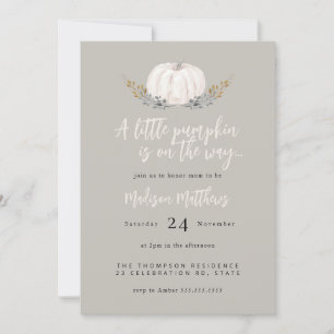 Invitación Encantador Baby Shower de 'Little Pumpkin' de otoñ