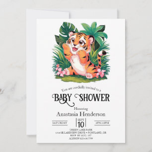 Invitación Encantador Baby Shower digital de Dreamy Tiger