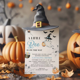 Invitación Encantador Baby Shower fantasma Blue Halloween