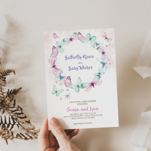 Invitación Encantador Baby Shower mariposa