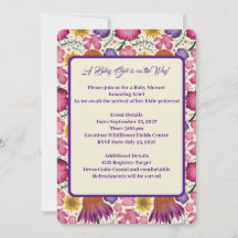 Encantador Baby Shower rosado de Flor Silvestre