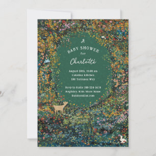 Invitación Encantador Baby Shower verde del bosque de Woodlan