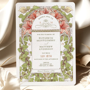 Invitación Encantador Boda Art Nouveau de Amaryllis