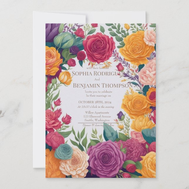 Invitación Encantador Boda de Flor Silvestre: Boho Bliss Invi (Anverso)