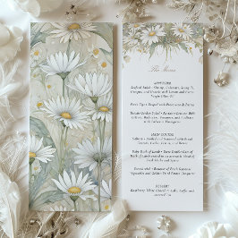 Invitación Encantador Boda de margarita salvaje Menú Delicado