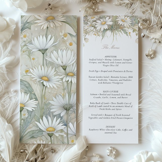 Invitación Encantador Boda de margarita salvaje Menú Delicado (Subido por el creador)