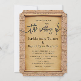 Invitación Encantador Boda de Papiro Egipcio
