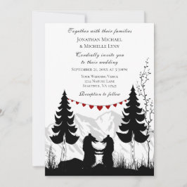 Invitación Encantador Boda Pareja de oso de Montaña de Silhou