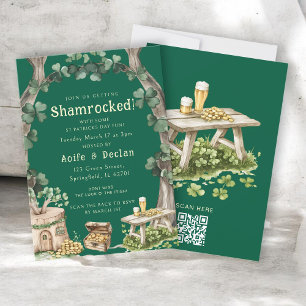 Invitación Encantador Bosque de Trébol Verde Día de San Patri