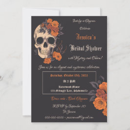 Invitación Encantador Bouquet Naranja en cráneo