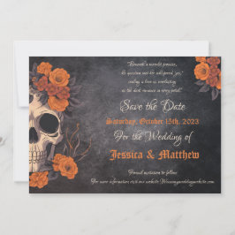 Invitación Encantador Bouquet Naranja en Cream Skull STD