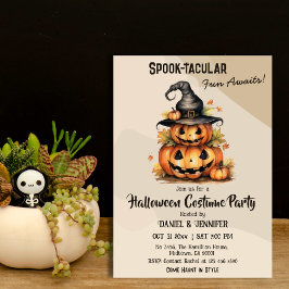 Invitación Encantador Calabaza Gorra de Brujas linda fiesta d