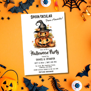 Invitación Encantador Calabaza Gorra de Brujas lindo Hallowee