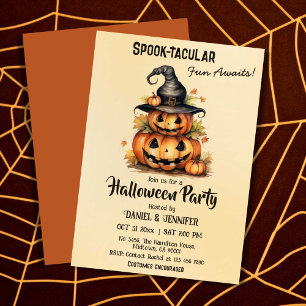 Invitación Encantador Calabaza Gorra de Brujas lindo Hallowee