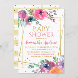 Invitación Encantador Chica floral floral Rubor Delicate Baby