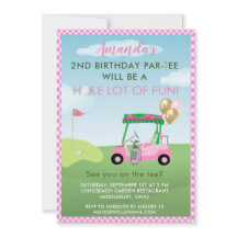 Encantador Chica Rosa Golf Segundo Cumpleaños Par-