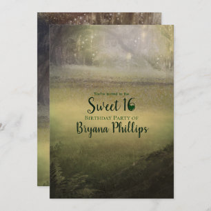 Invitación Encantador Encantado Luces Dulce Forestal 16 Fiest