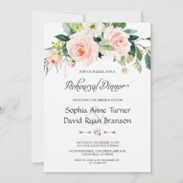 Invitación Encantador ensayo de flores rosadas de Rubor