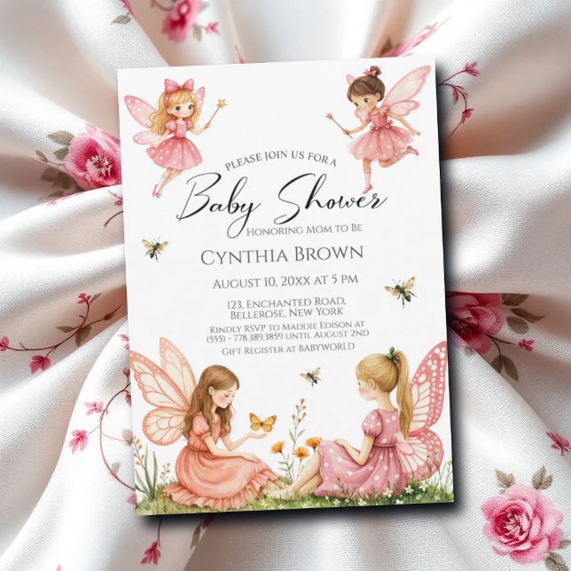 Invitación Encantador Fe Rosa Woodland Baby Shower (Subido por el creador)