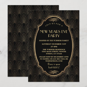 Invitación Encantador Fiesta de Año Nuevo del Gran Gatsby de