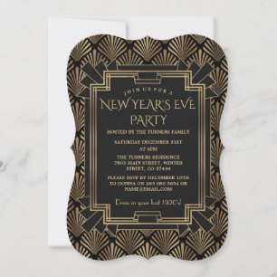 Invitación Encantador Fiesta de Año Nuevo del Gran Gatsby de 