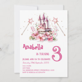 Invitación Encantador Fiesta de cumpleaños de niños rosados d