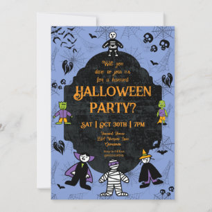 Invitación Encantador Fiesta de personajes de Halloween